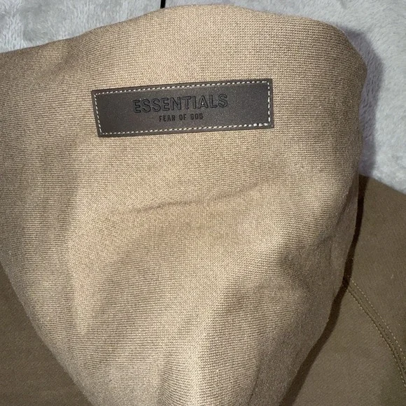 Essentials Fear Of God Hoodie 'Wood' Color Size Large Half-size Oversized NWT - Picture 7 of 14